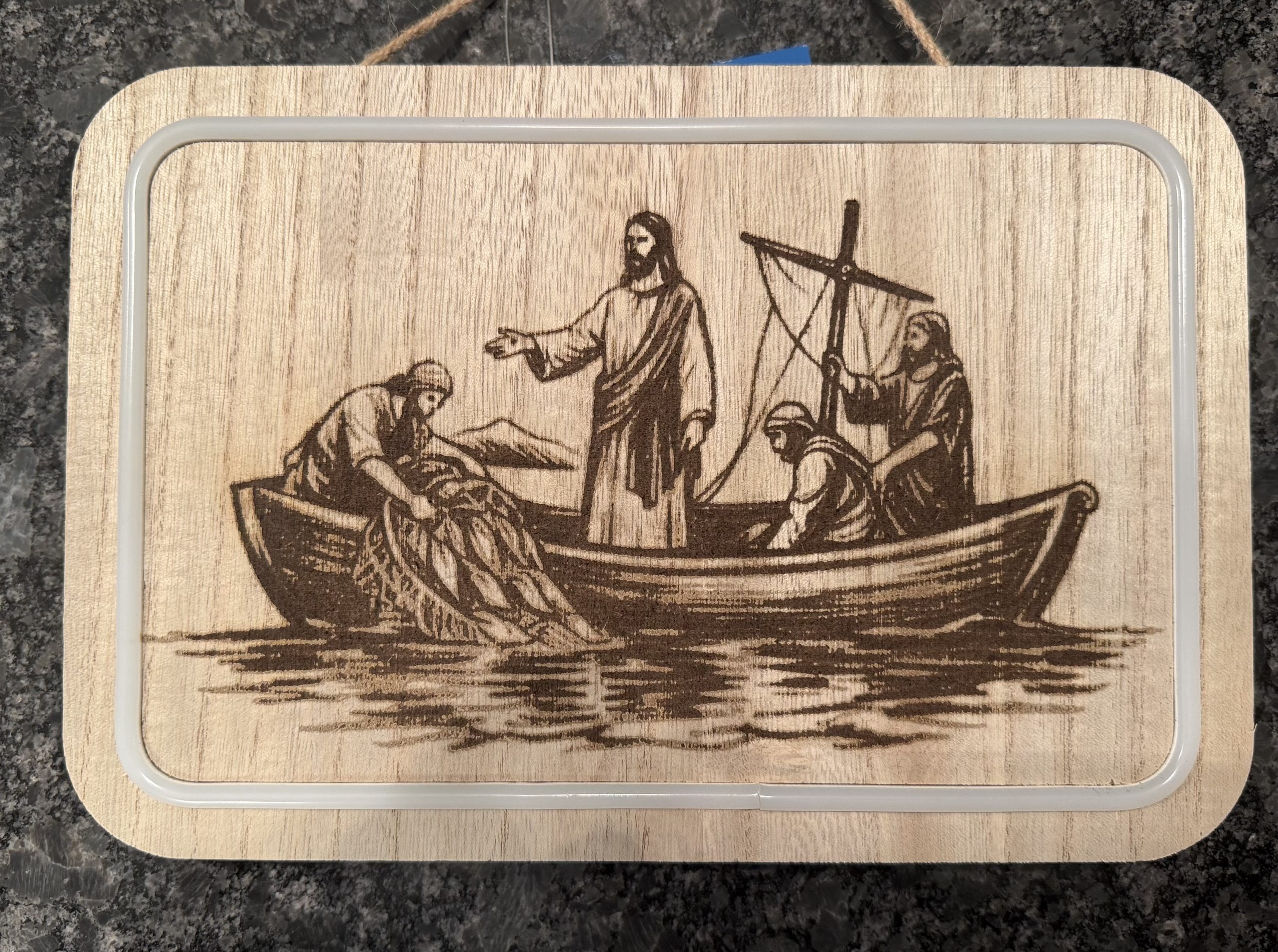 Religious Laser Engraved Lighted Wall Hanging - Image 2
