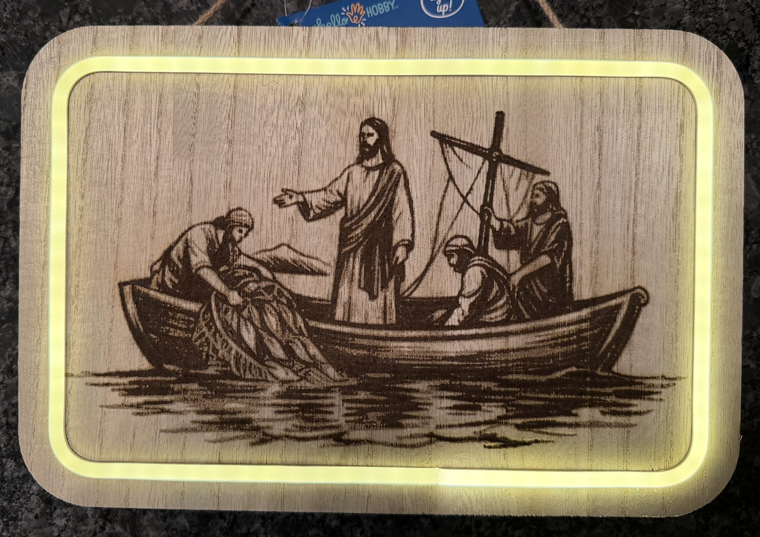 Religious Laser Engraved Lighted Wall Hanging